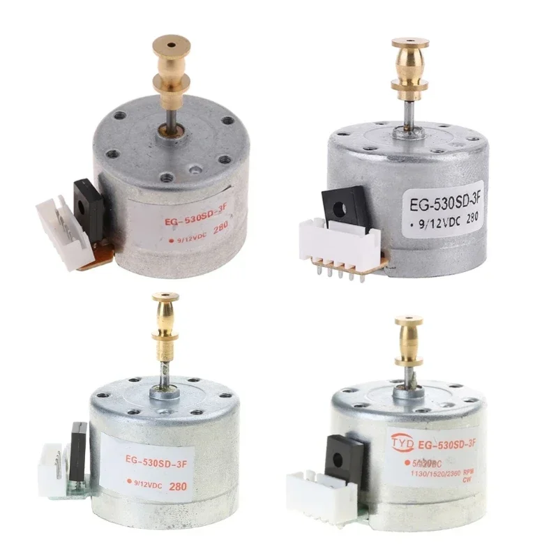 EG530SD-3F DC5-12V 3-Speed 33/45/78 RPM Adjustable Metal Turntables Motor Copper Sleeve Motor for Turntable RecordPlayer