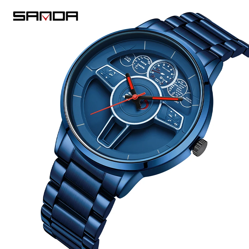 

Sanda 1139 Creative Leisure Fashion Trend Quartz Men's Watch Steel/Mesh Strap Business Simple Waterproof Watch reloj hombre