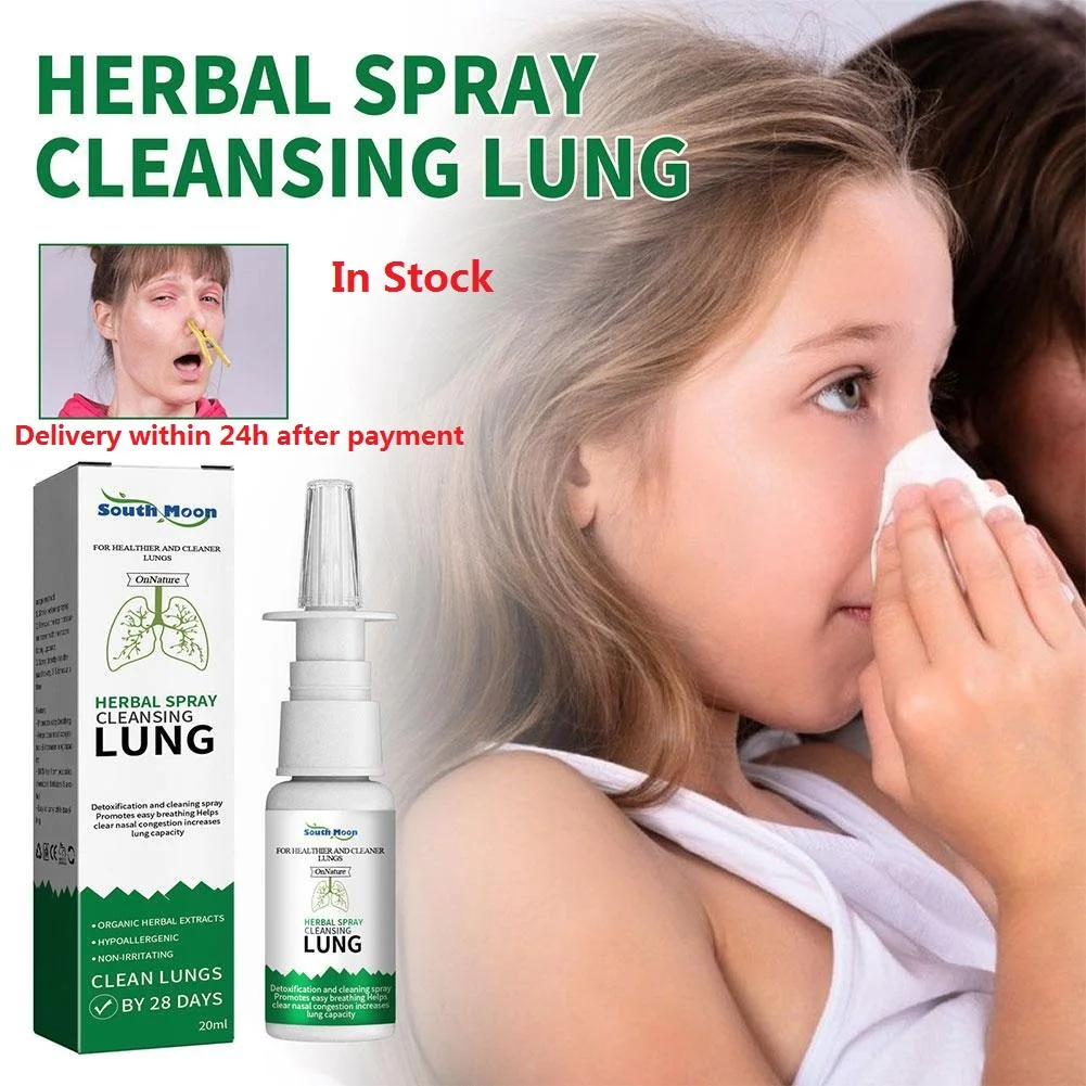 Lung Detox Herbal Cleanser Spray For Smokers Clear Nasal Congestion 20ml Promotes Easy Breathing