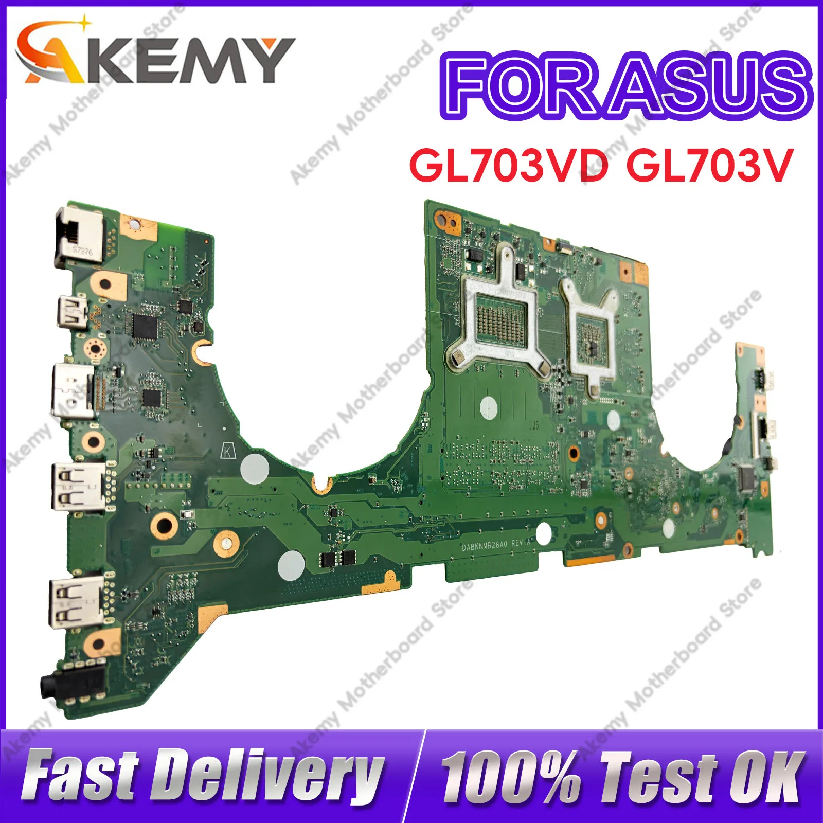 

GL703VD Laptop Motherboard For ASUS ROG Strix GL703VE FX73V GL703V GL703VM GL703VD Mainboard With I5 I7 CPU 100% tests OK stk