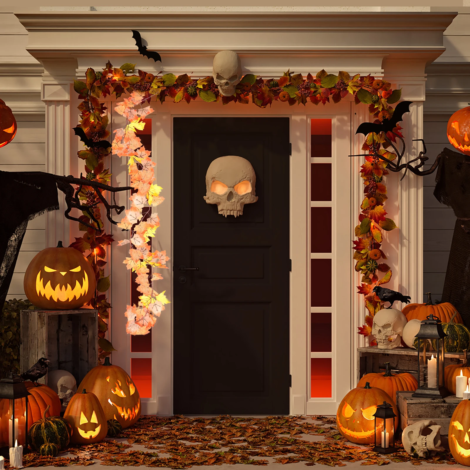 

Maple Leaf Garland Artificial Fall Maple Leaves Garland Indoor Hanging Vine Thanksgiving Decor Wall Hanging Vine Autumn Party