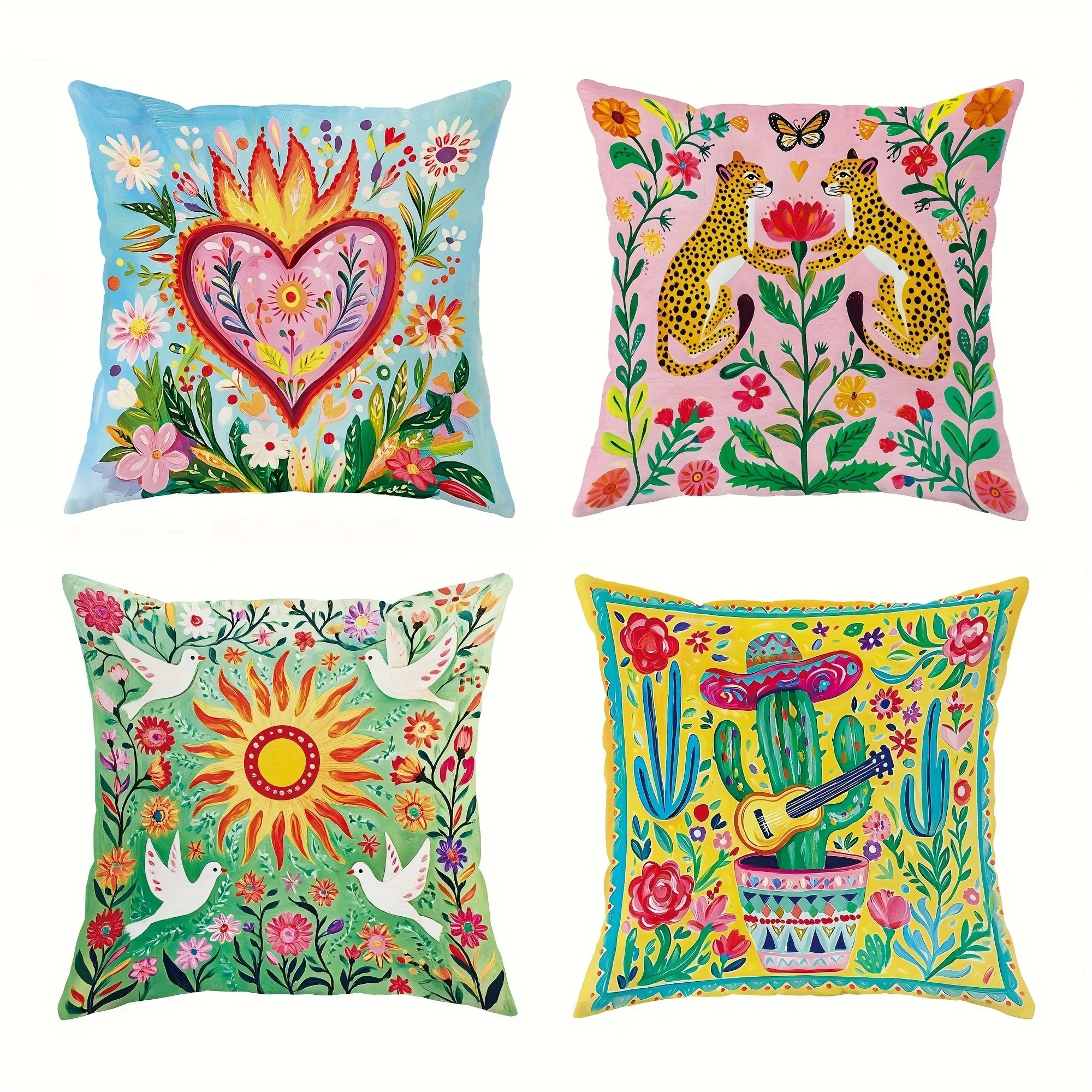 Pillow cover luxury Pillow cases covers Colorful Floral Animal Pattern Cushion Cover Sofa Bedroom Car Pillow Cover