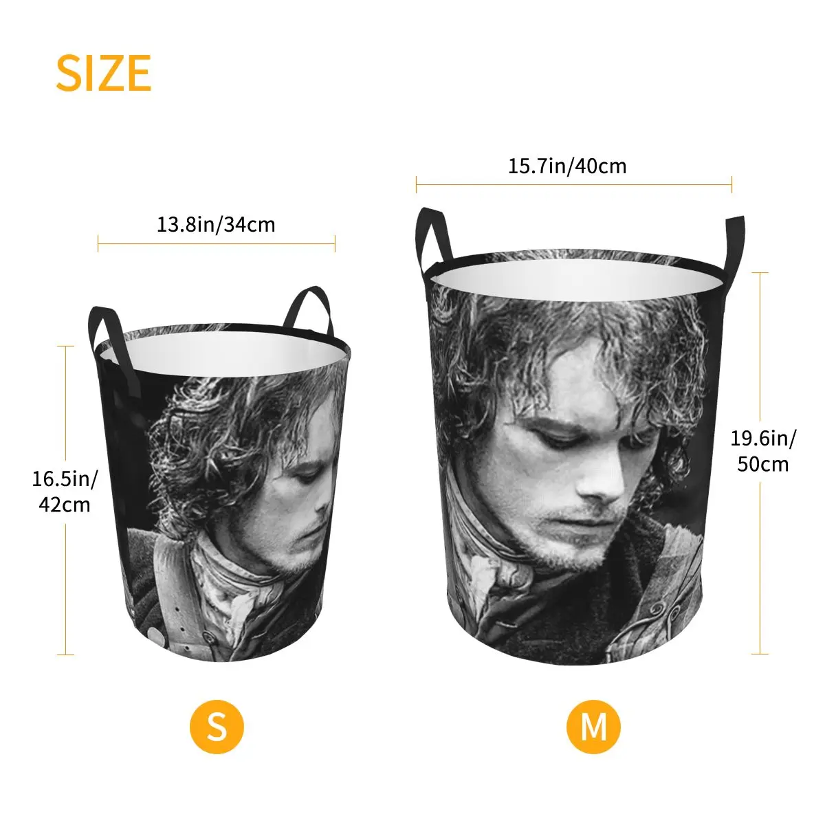 Jamie Fraser Outlande Foldable Laundry Baskets Dirty Clothes Home Organizer Large Waterproof Bucket For Home Kids