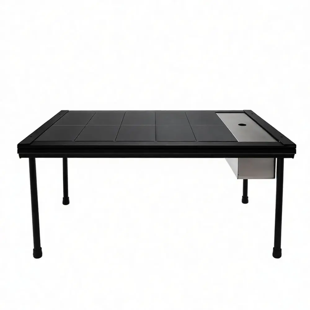 Outdoor Modular IGT Folding Table Aluminum Pegboard Picnic Desk Multifunctional BBQ Cooking Rack With Storage Hooks