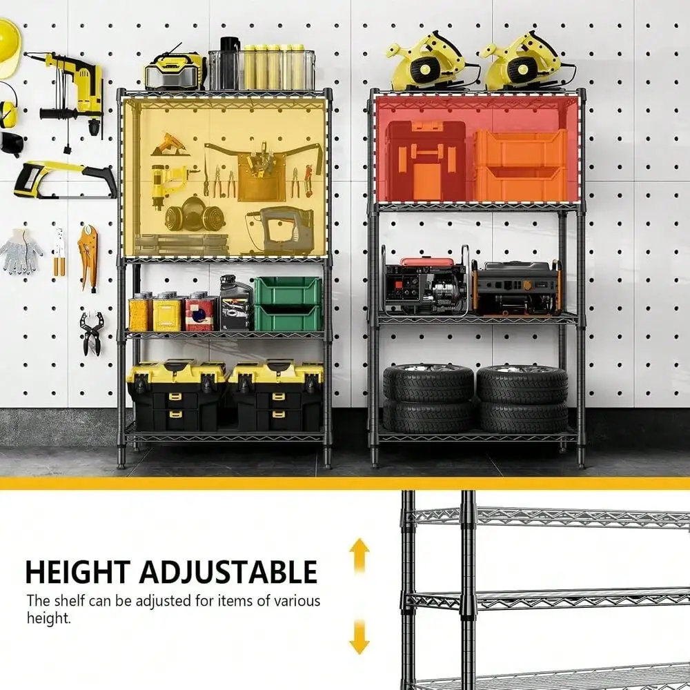 

Adjustable Steel Shelves Laundry Garage Rack 13.8" D x 35.4" W x 59.5" H