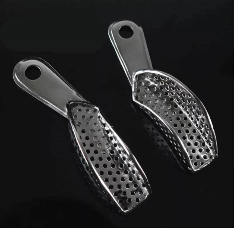 3Sets/6Pc Stainless Steel Dental Tray Mold Denture Metal Impression Material