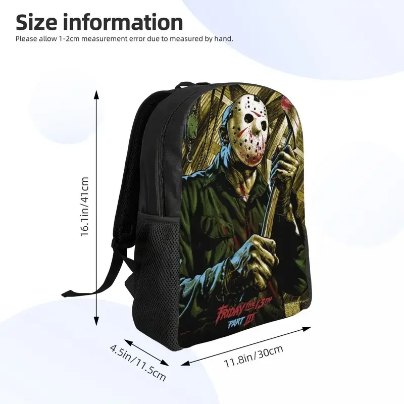 Horror Movie Character Killer Backpack for Men Women Waterproof School College Halloween Film Bag Print Bookbag