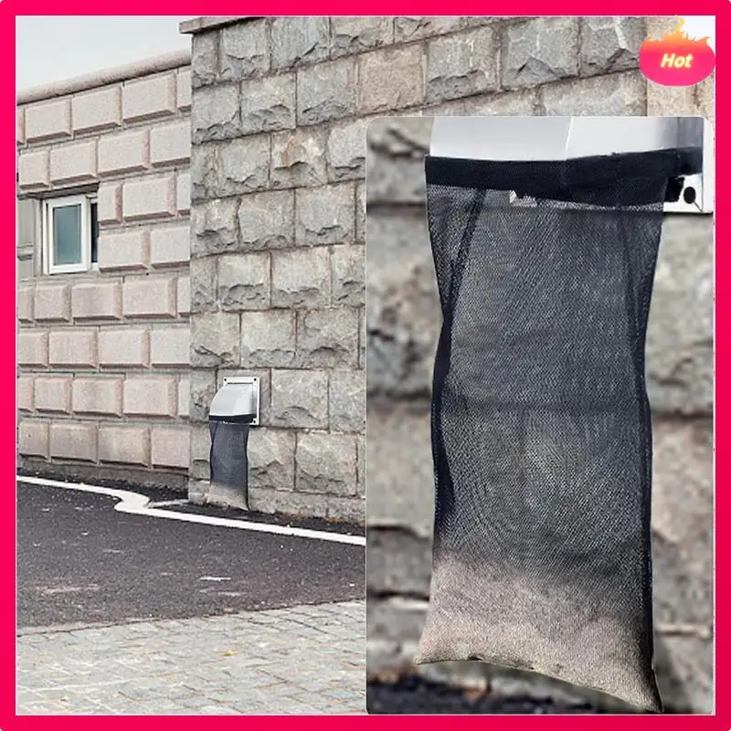 New 4 PCS Dryer Vent Lint Bags Lint Traps Black Polyester Lint Dust Bag For Outdoor Dryer Vents Capturing Lint And Dust