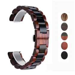 Sandalwood Wrist Band for Samsung Watch 3/4 for Huawei GT3 GT2 Wooden Strap Sport Quick Release Bracelet Men Watch Accessories