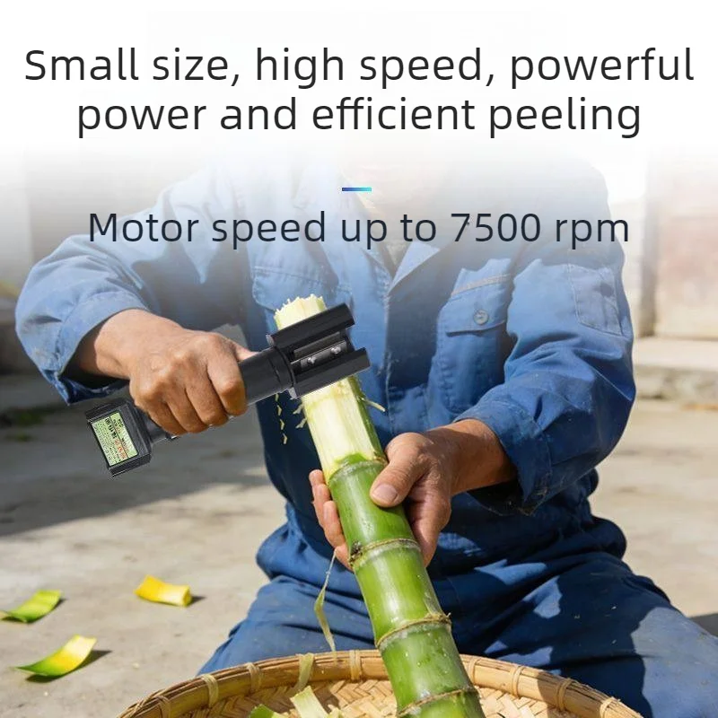 Handheld Electric Sugarcane Skin Peeling Machine Agriculture Fruit Shop Sugarcane Peeler Scraper Equipment Peeler Power Tool
