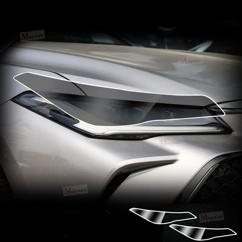 2 Pcs Car Headlight Protective Film Headlamp Transparent Black TPU Sticker For Toyota Avalon 2018-2023 car Accessories