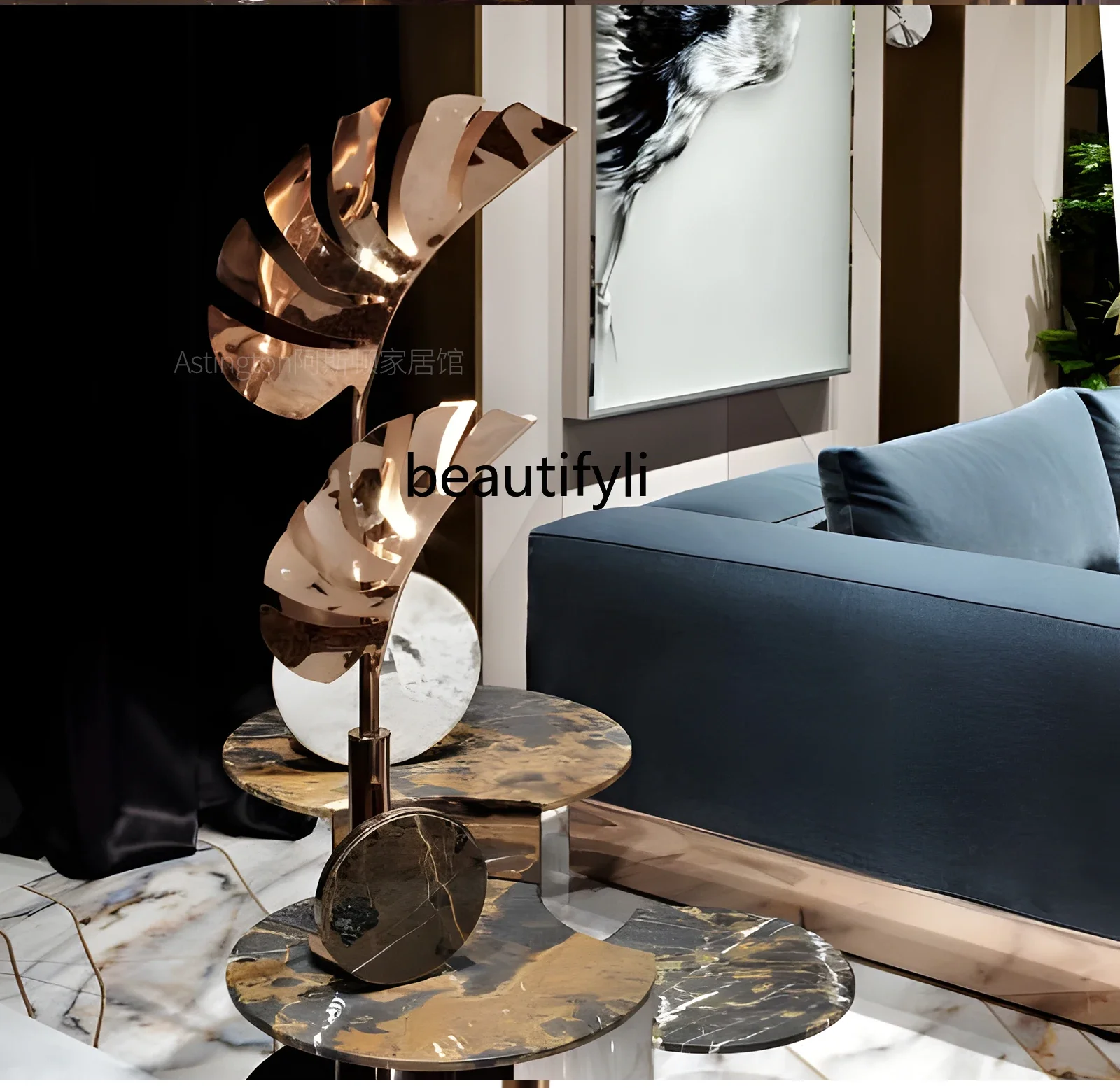 Italian living room table lamp Italian creative art light luxury bedroom table lamp living room decoration