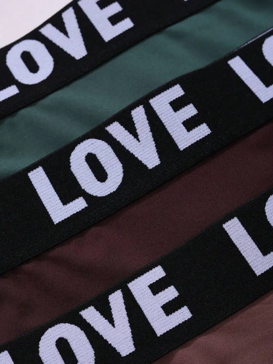 

7pcs Womens Fashion Bikini Briefs With Love Print Waistband