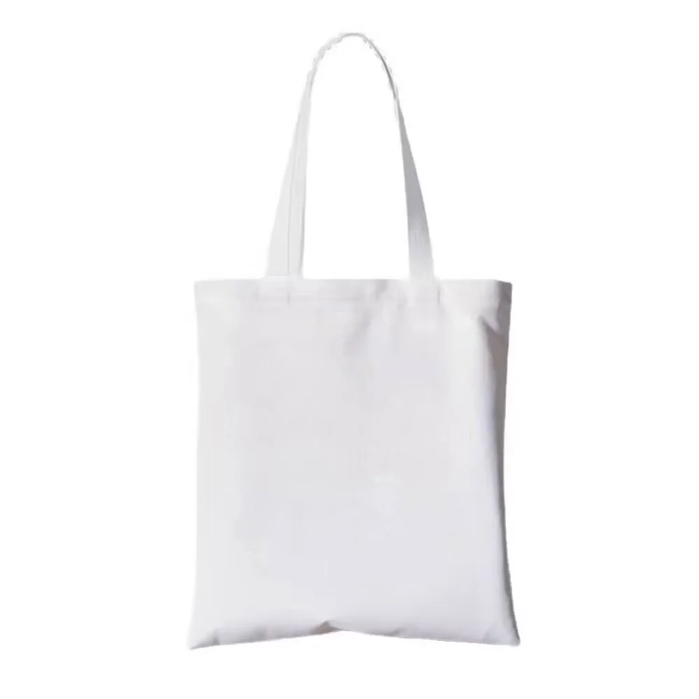 Bolso de hombro de lona en blanco para mujer, bolsa de compras de sublimación caliente, bolso de mano para mujer, regalo promocional para impresión de transferencia de calor