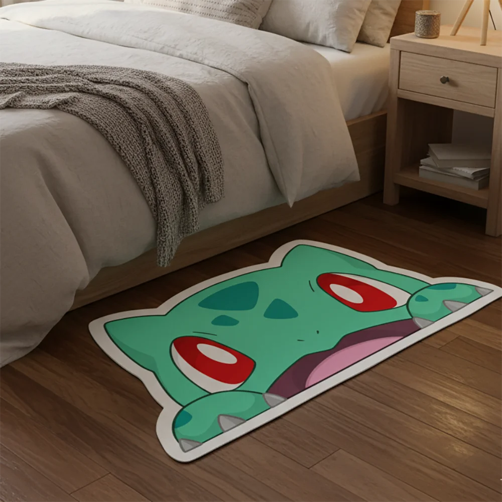 Tapis figurine Animes Bulbasaur Pokémon Gengar, tapis de sol doux au Design coloré, couverture décorative douce, tapis de jeu