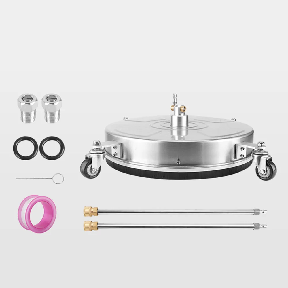 2026 18 inch High Pressure Floor/raod Washer Stainless Steel Washing Machine Patio Cleaner 1/4 with 4 wheels 4000psi