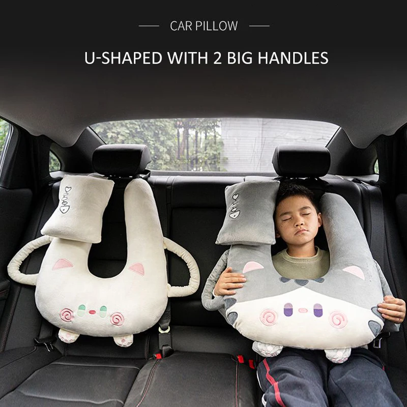 Cute Animal Pattern Kid Neck Head Support U-Shape Children Travel Pillow Cushion for Car Seat Safety Neck Pillow for Kids