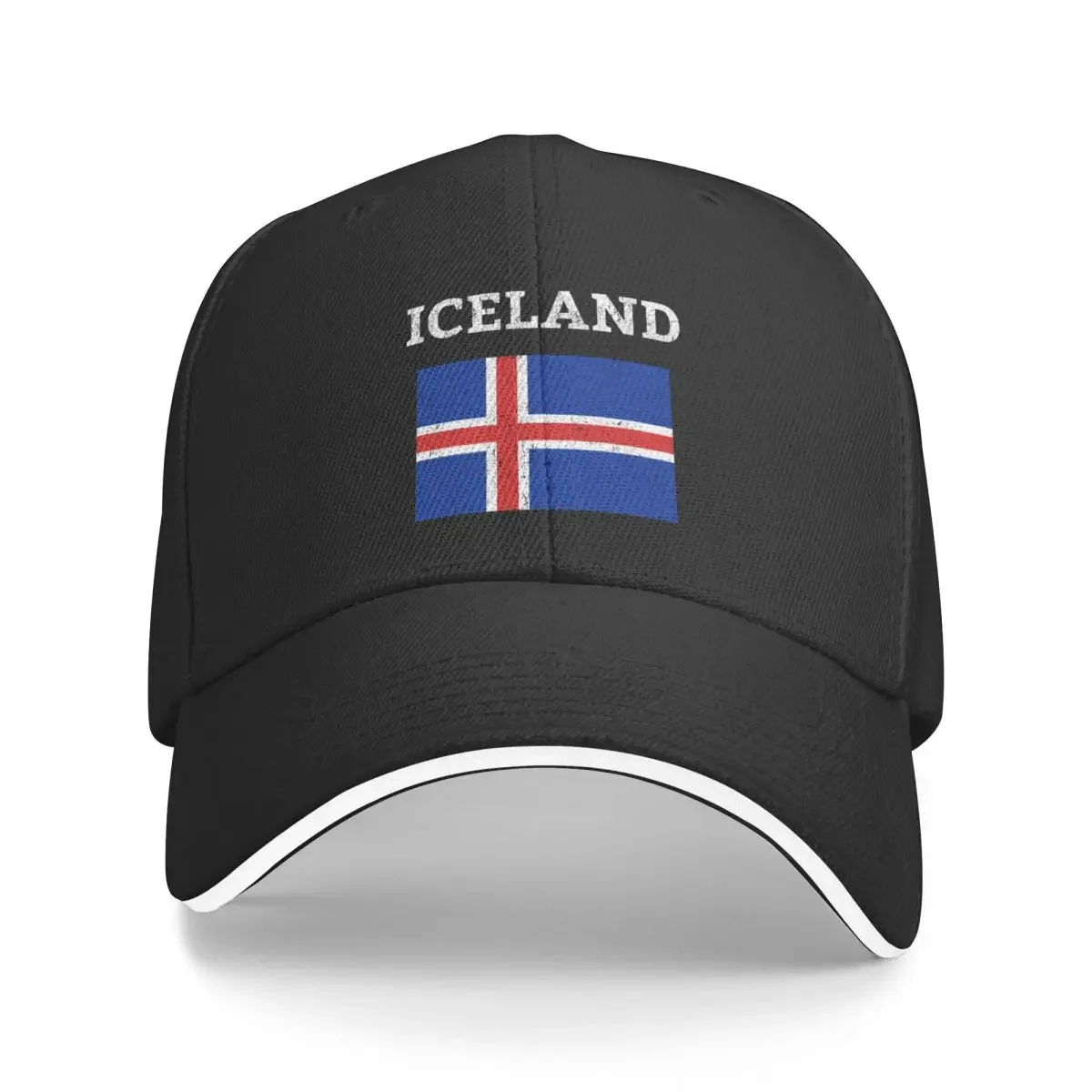 Vintage Iceland Flag Baseball Cap Sun Hat For Children Anime Hat Snap Back Hat Trucker Women's Beach Outlet Men's