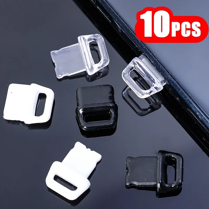 10/2PCS Anti Dust Plug Transparent Charge Port DIY Dust Plug For IPhone Type-C Plugs Stopper Protection Cap Mobile Phone Pendant