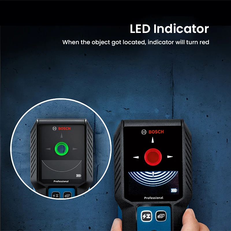 Bosch Gms 120-27 Wall Detector Multi-Function LCD Wall Scanner Large Capacity Battery Proximity Alarm Indication