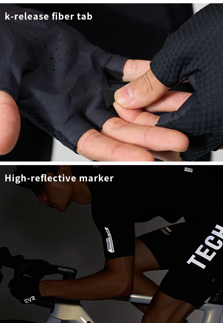 EVR Fahrradhandschuhe für Herren und Damen, halbfingerige Fahrradhandschuhe mit rutschfester Handflächenpolsterung, atmungsaktive MTB- und Rennradhandschuhe, Fahrradzubehör. – Detail 16