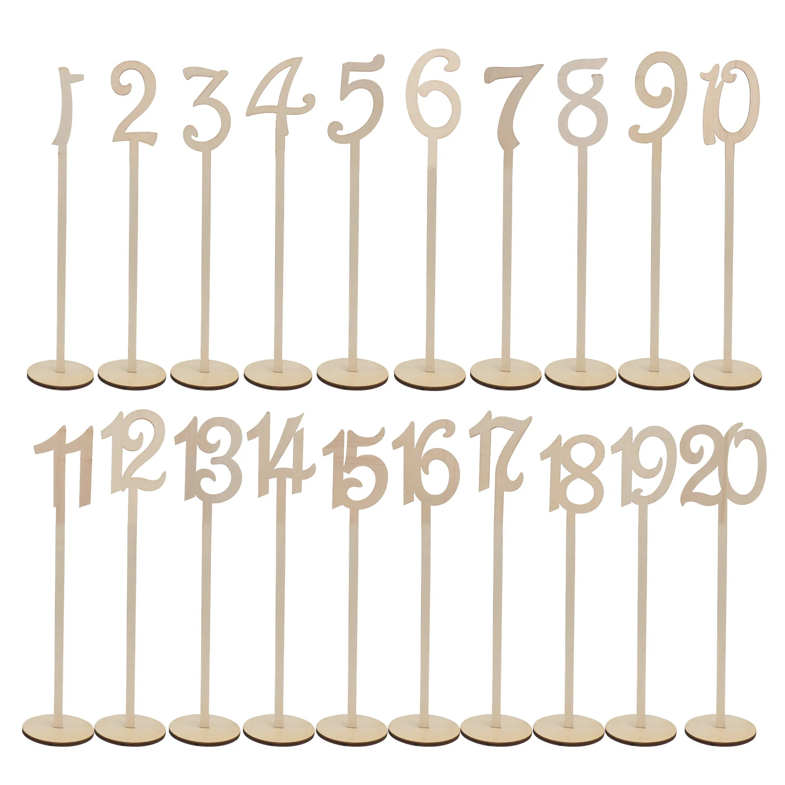

Wooden Table Number Sticks Natural Wood Lightweight Hollow Design Wedding Party Decorations Event Marking Numbers