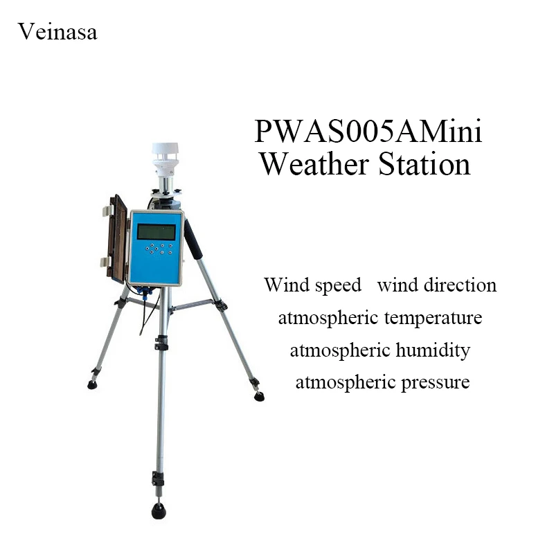 2026 Veinasa PAWS005AMini Portable Weather Station Aluminum Plastic Construction Wind Speed Atmospheric Temperature IP65 Rated