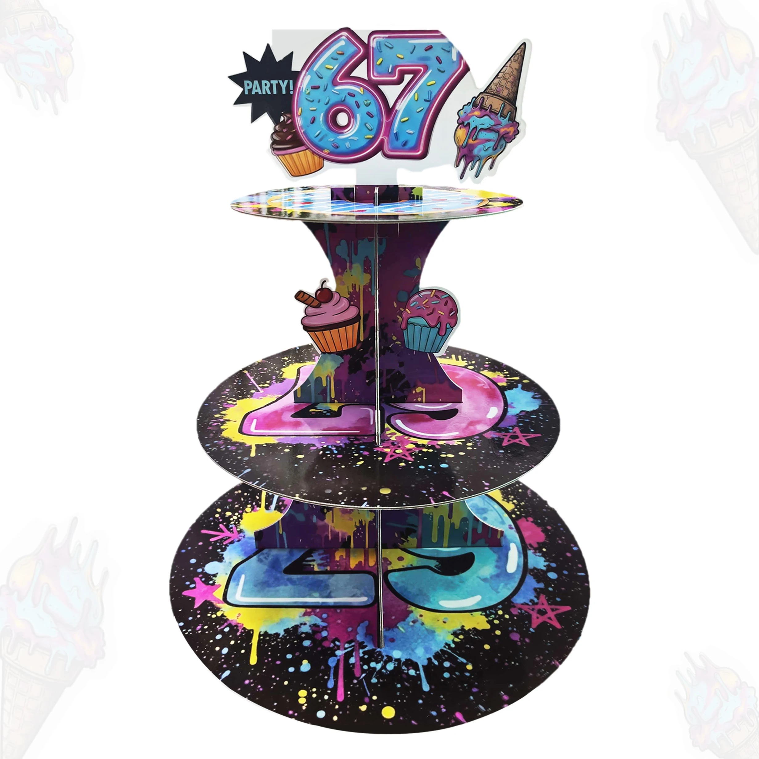 I was 6 Now I'm 7 Birthday Decoration 3 Tier 6 7 Theme Cupcake Stand 67 Meme Birthday Decorations Cup Cake Display Stand for 7th