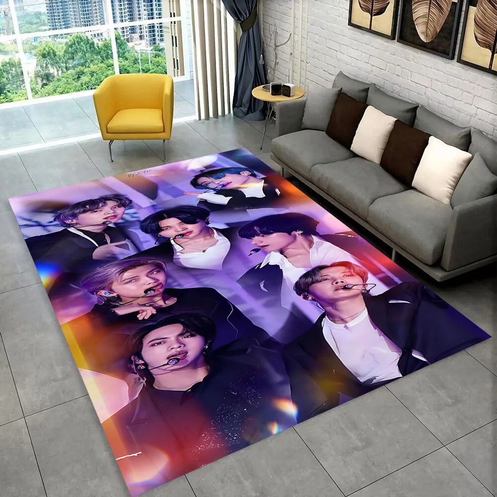 3D Korea K-Pop Star Kim JIN SUGA V Teppich für Wohnzimmer Schlafzimmer Heim-Deko, Bodenmatte Rutschfeste Dekoration für Sofa Fußmatte – Detail 2
