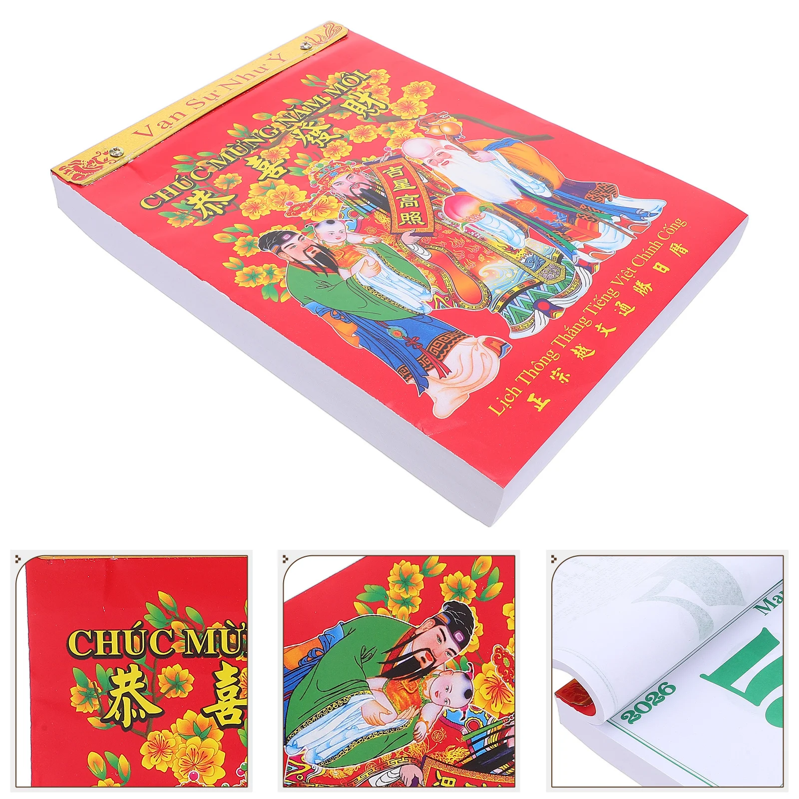

2026 Traditional Vietnamese Calendar with Lunar Phases Solar Terms Auspicious Dates Daily Organizer Wall Planner for Home