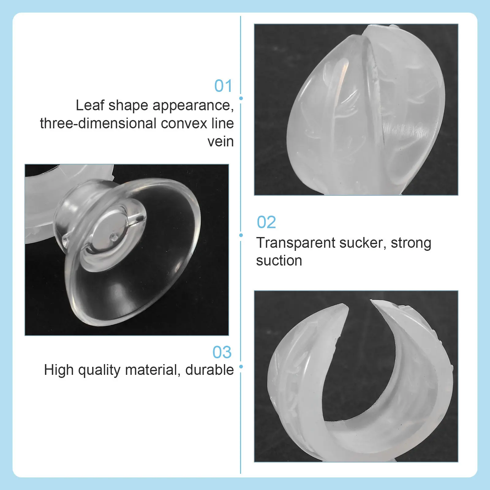 4Pcs Aquarium Suction Cup Clip Transparent Feeder Tube Holder Clamp for Fish Tank Hose Tubing Feeder Tube Clip