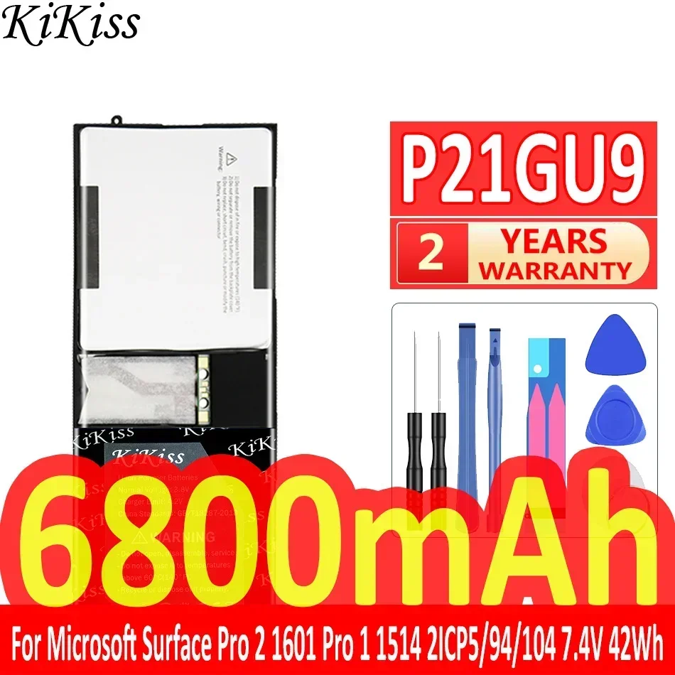 

Мощная батарея 6800 мАч KiKiss P21GU9. Для Microsoft Surface Pro 2 Pro2 1601 Pro 1 Pro1 1514 2ICP5/94/104 7,4 V