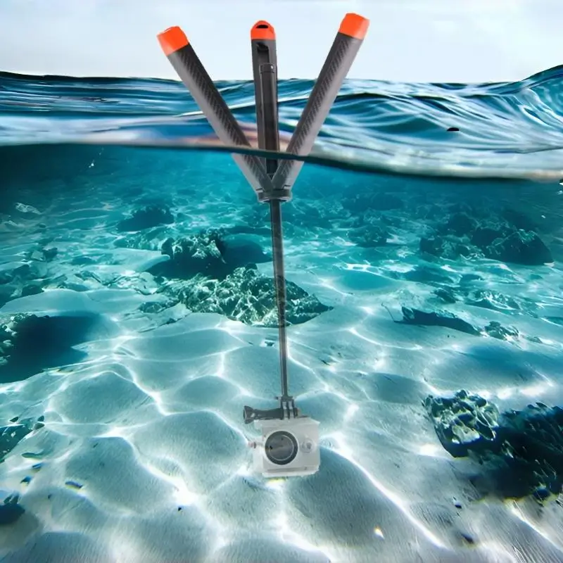 Selfie Stick Tripod Action Camera Floating Selfie Stick Orange ABS Water Resistant Widely Compatible For Action 5 Pro 4 3