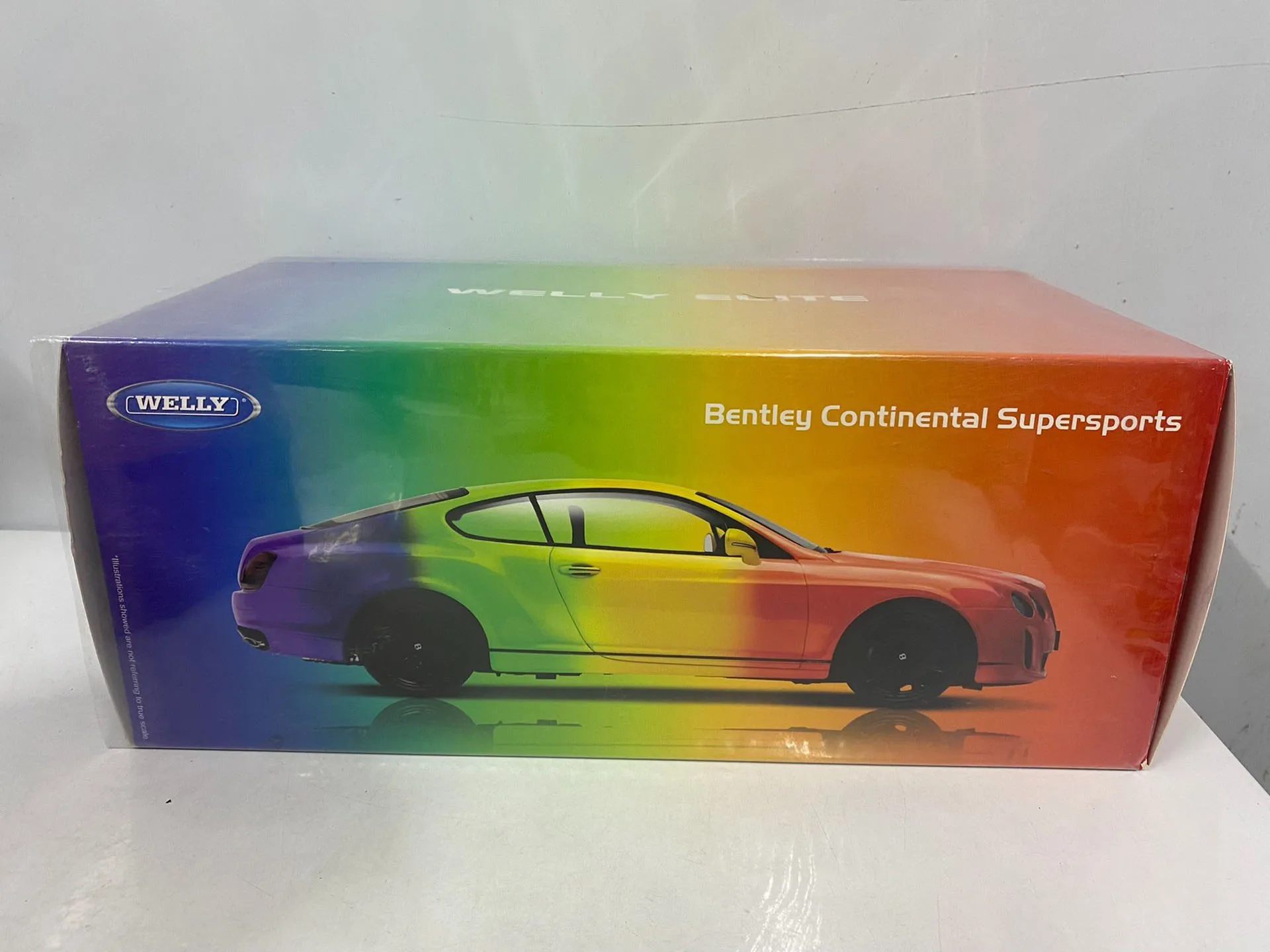 

Box Damage Diecast Wally 1/18 Scale Bentley Continental GT Rainbow Theme Painted Alloy Car Model Collectible Toy Gift Souvenir