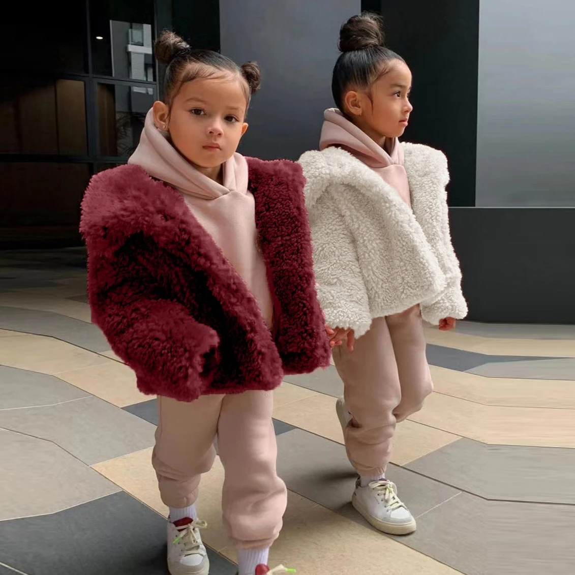 Abrigo para niñas 2025, otoño e invierno, nueva ropa para niños, estilo coreano, moda para niñas, abrigo de piel cálido y grueso, Simple