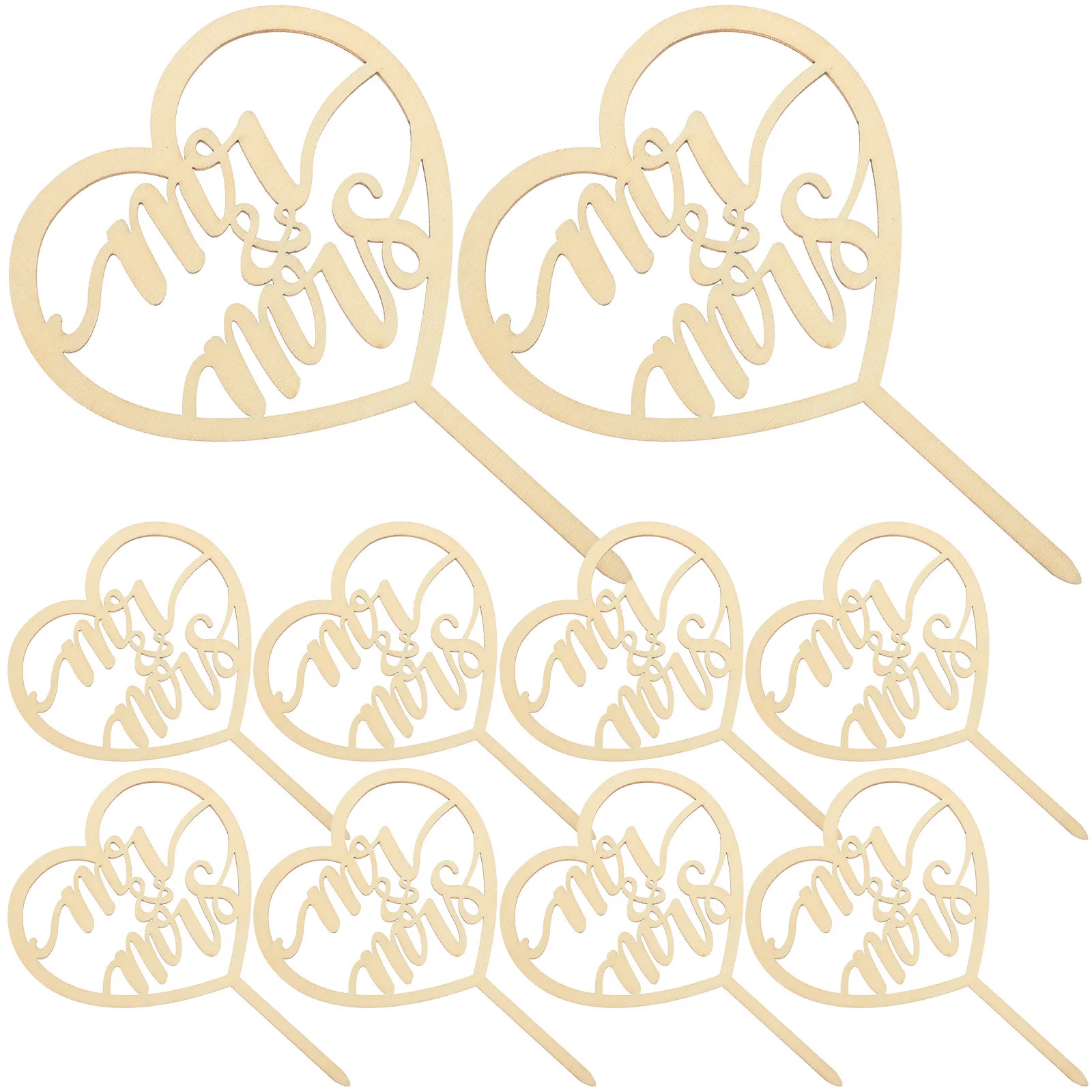 

10Pcs Wearresistant Cake Toppers Rustic Wedding Decor Multifunctional Tabletop Party Accessories Rustic Wedding Cake Topper