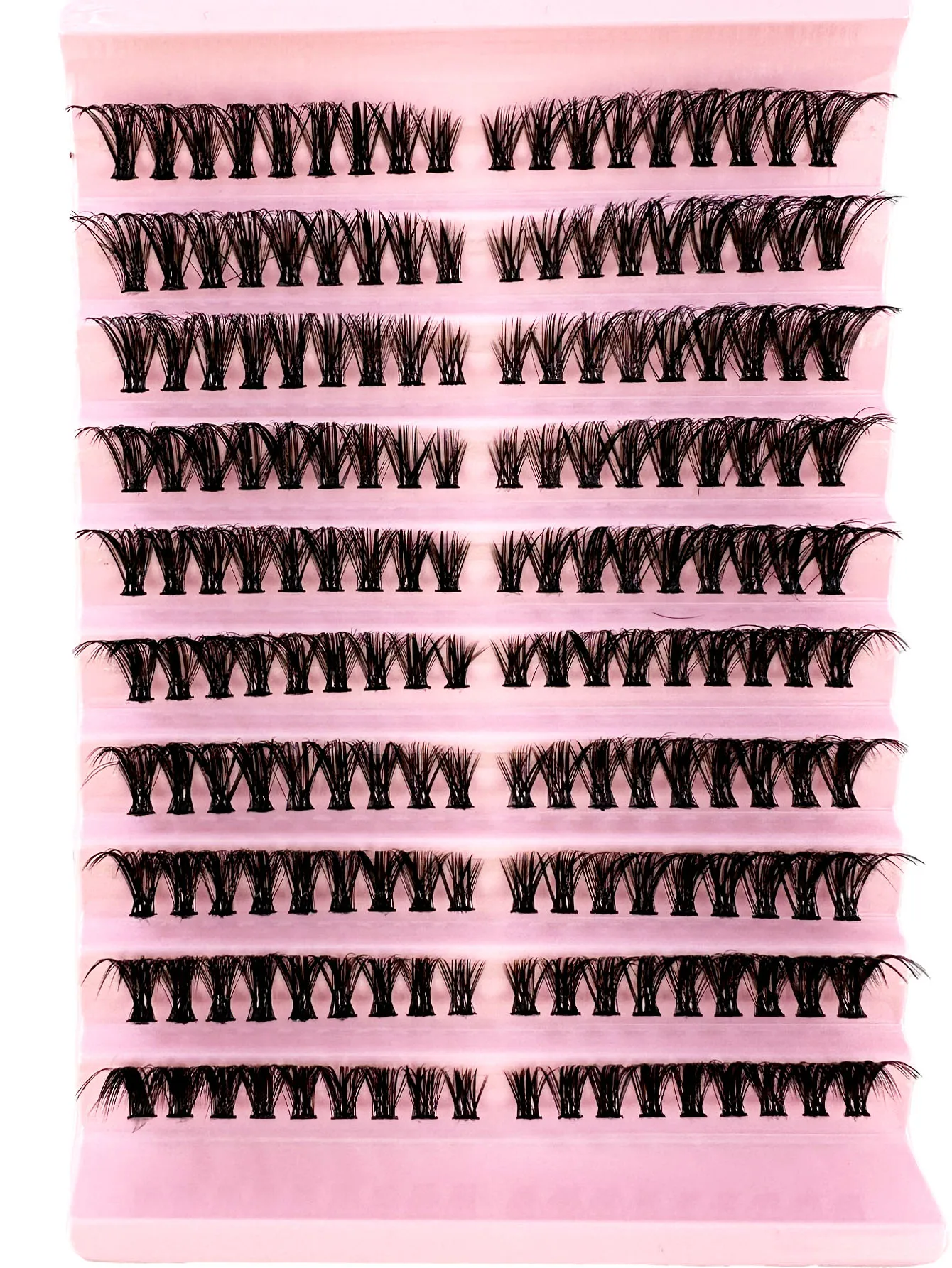 10/32 Reihen Flauschige Wimperncluster Dickes Volumen Wimpernclusterverlängerungen 50D Links/Rechts Einzelwimpern Katzenaugen-Wimpernverlängerung – Detail 5