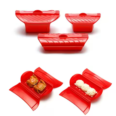 Silicone Steamer Basket Steaming Rack Cooking Container Easy to Clean Food Cooker Kitchen Cooking Accessories Microwave Safe