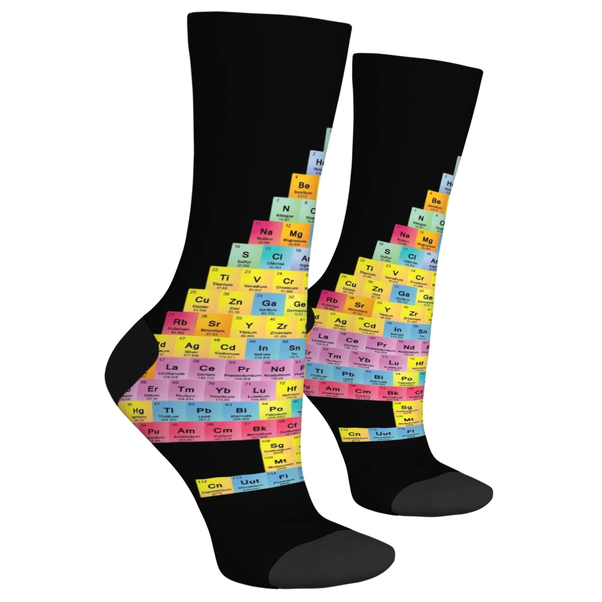جوارب مبتكرة بتصميم عنصر الجدول الدوري، متينة ومريحة لعشاق العلوم الرياضية الخارجية، فكرة هدية ممتعة #5