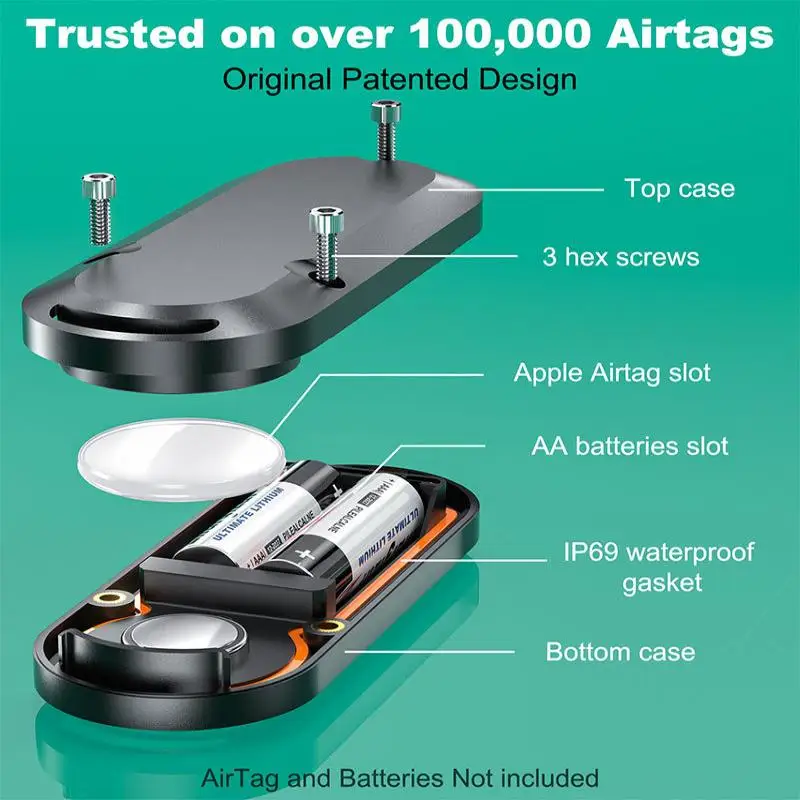 1 Zestaw Magnetycznego Etui na Baterię CR2032 do AirTaga, Przedłużające Żywotność Baterii do 120 Miesięcy
