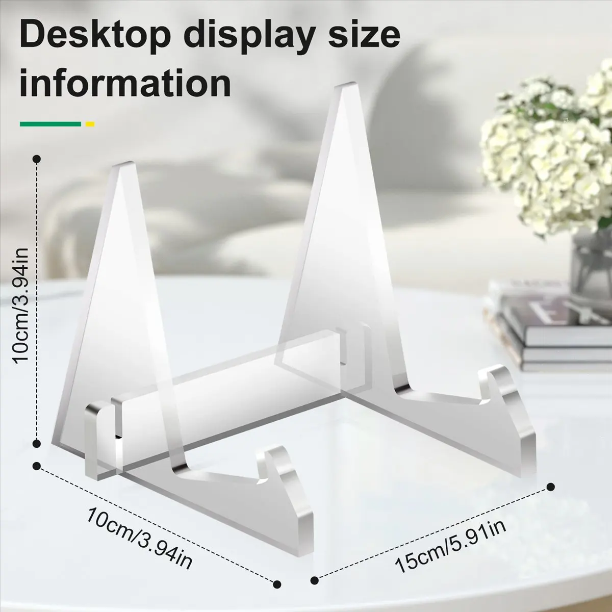 T34C Vinyl Record Storage Holder Acrylic Record Display Stand Portable Book Display Stand
