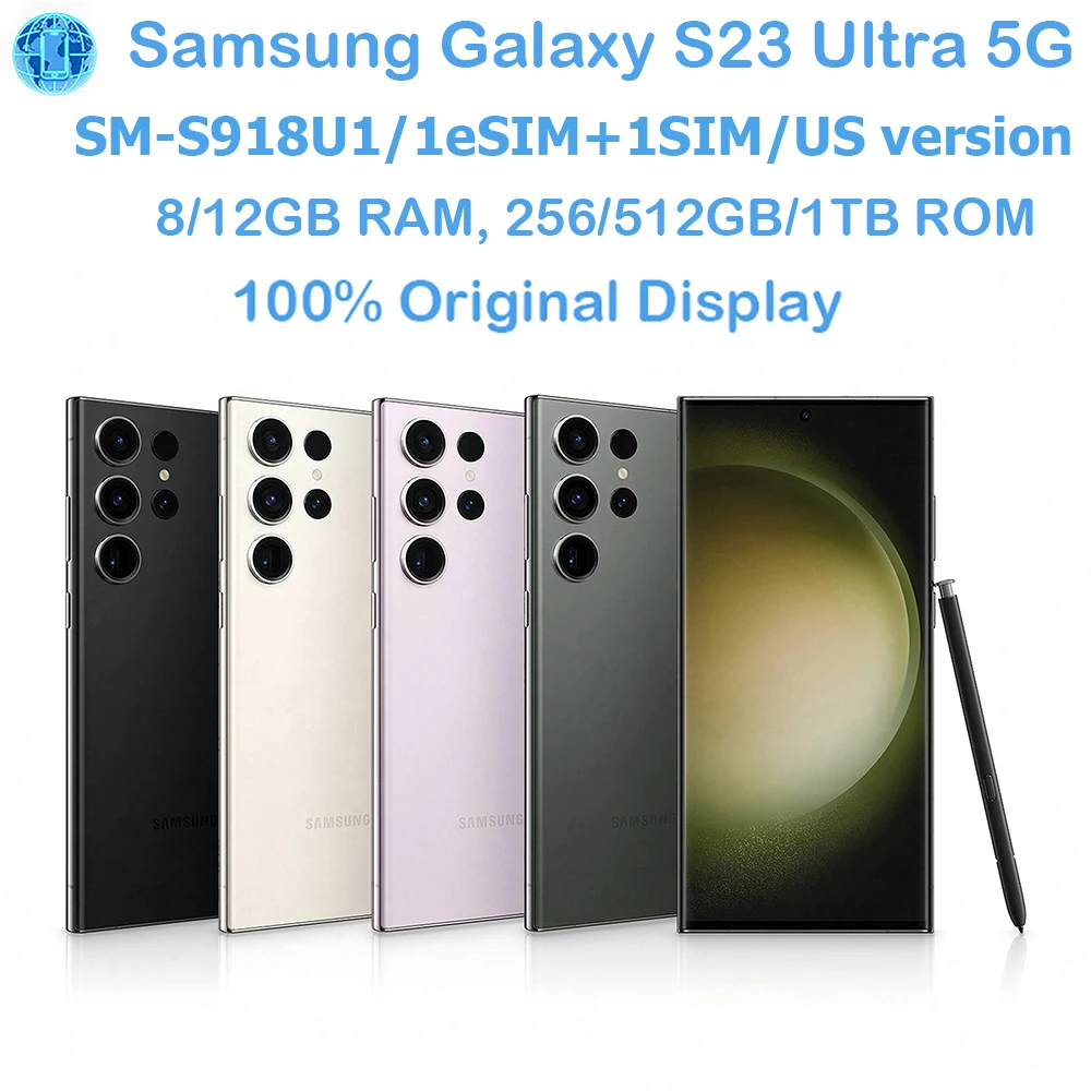 Samsung Galaxy S23 Ultra 5G S918U1 Intelligent Android Phone 6.8-inch 5000mAh 200MP Samsung Smartphone NFC 45W Original Unlocked