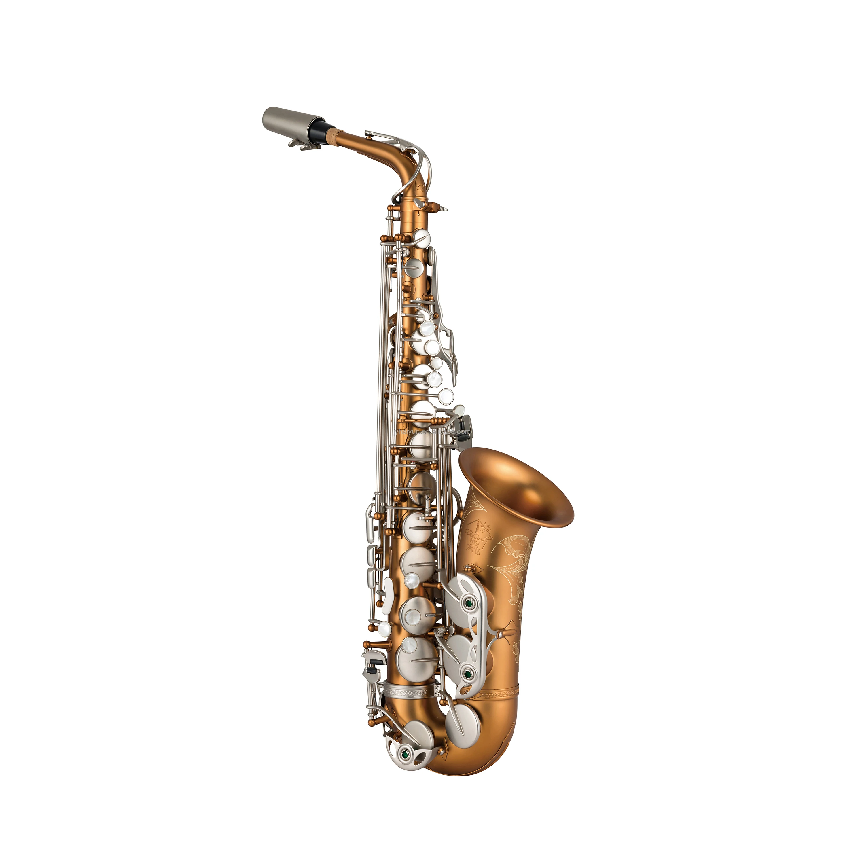 Professional Eb Tone Alto Saxophone Nickel Body Coffee Tone Woodwind Instrument for Beginner Practice Examination Stage Show