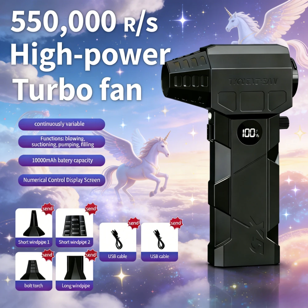 

Мощный турбовентилятор X5 MAX Turbo Jet Blower с бесщеточным двигателем, 10000 мАч, сильный воздушный поток, многофункциональное применение