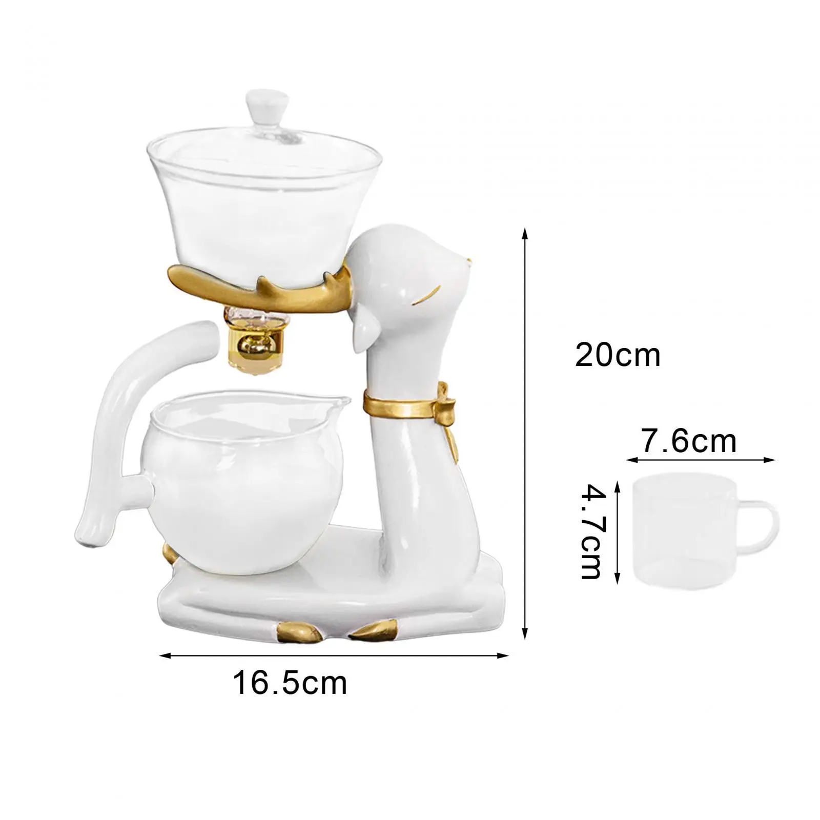 Kungfu Drip Teapot with Infuser Resin Ornament Elk Shape Tea Infuser Pot for New