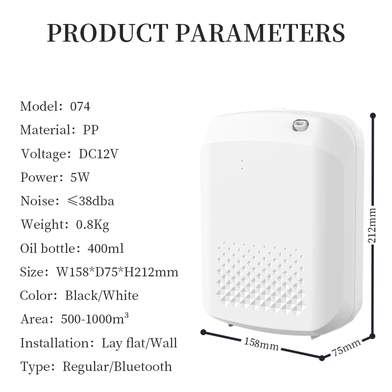 NAMSTE 1000m ³ Bluetooth zapach do domu rozpylacz zapachów elektryczny prezent 100ML perfumy pokojowy odświeżacz powietrza 400ML o pojemności inteligentnego rozrządu