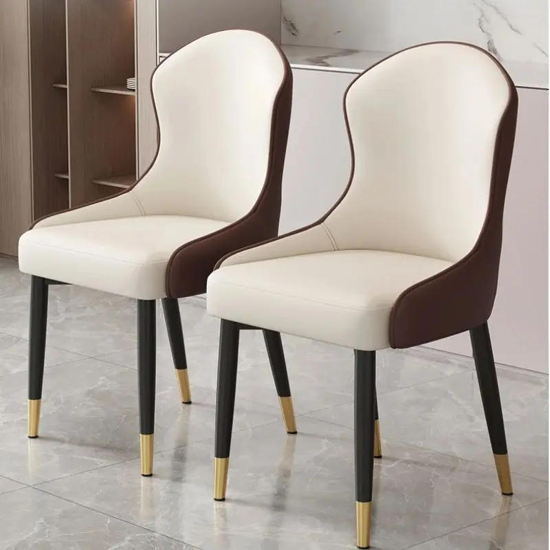 Luxury Dining chairs modern Dining room Leather backrest stool leisure Cofe Waiting reception chair Dresser chair home Furniture