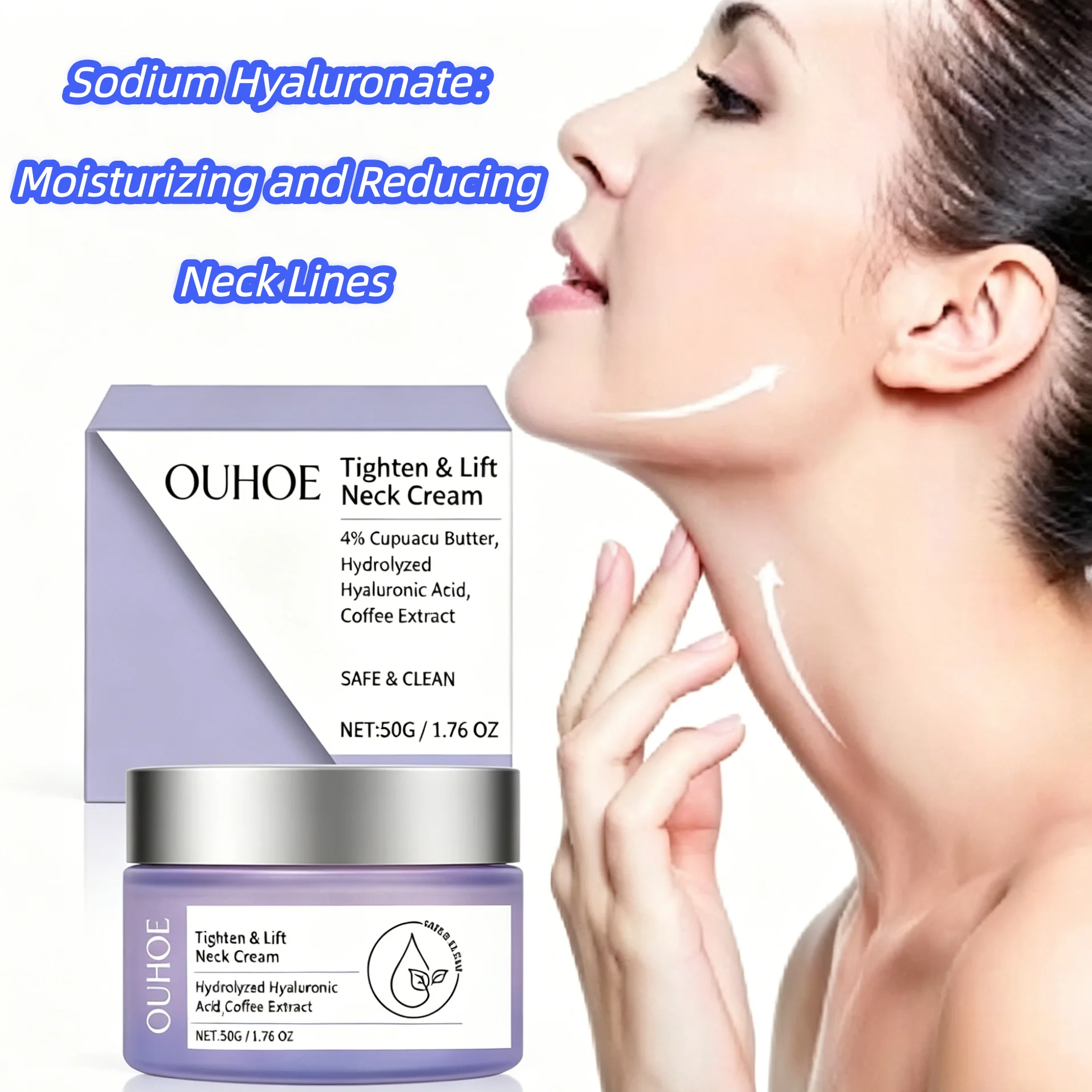 Sodium Hyaluronate Neck Moisturizer hydrating Cream Enriched With Cupuaçu Butter,Designed To Create,Firm Skin On The Neck&Chest