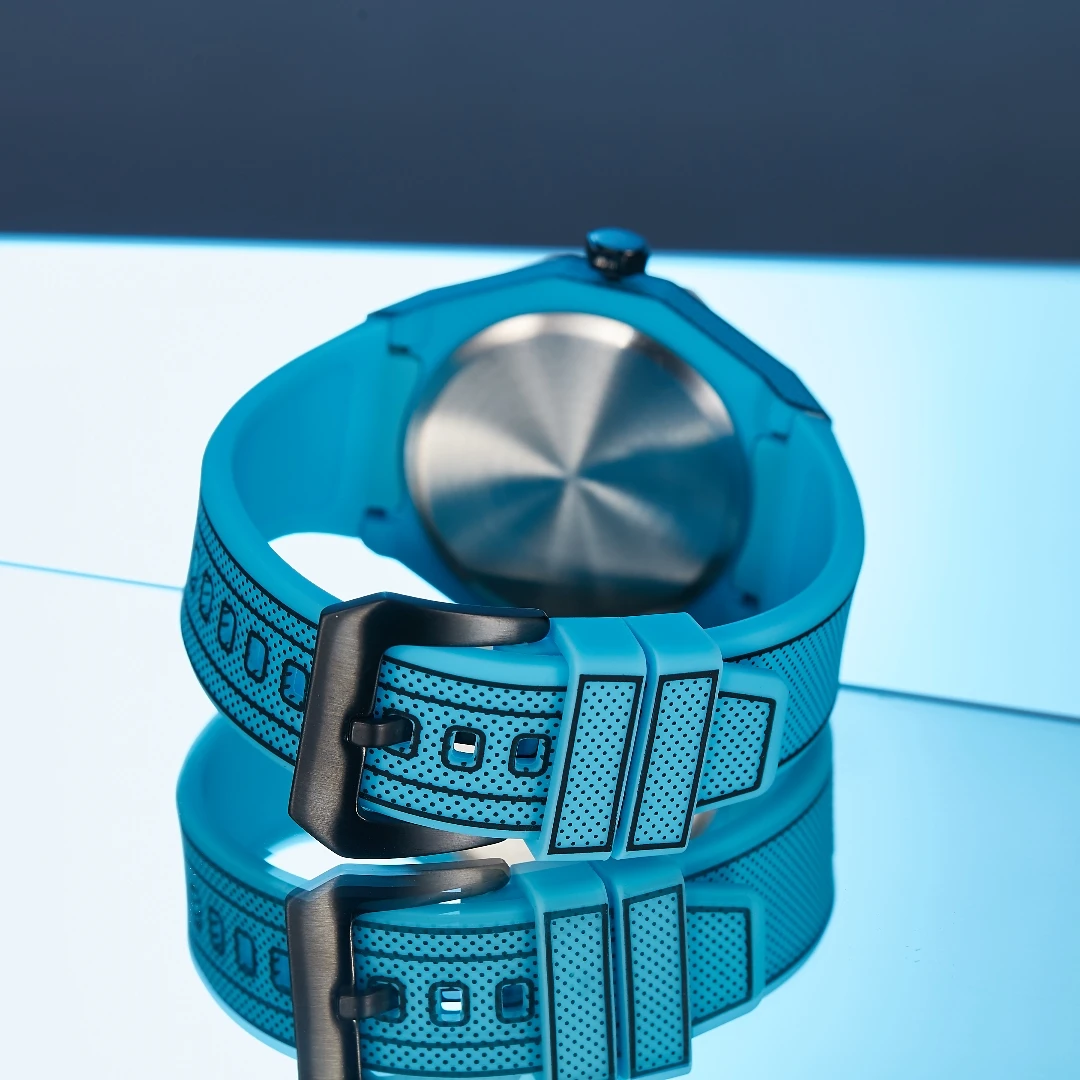 New Men\'s Watches Orange Blue Quartz Watch for Man Creativity 3D Style Wristwatch Male Date Week Leisure