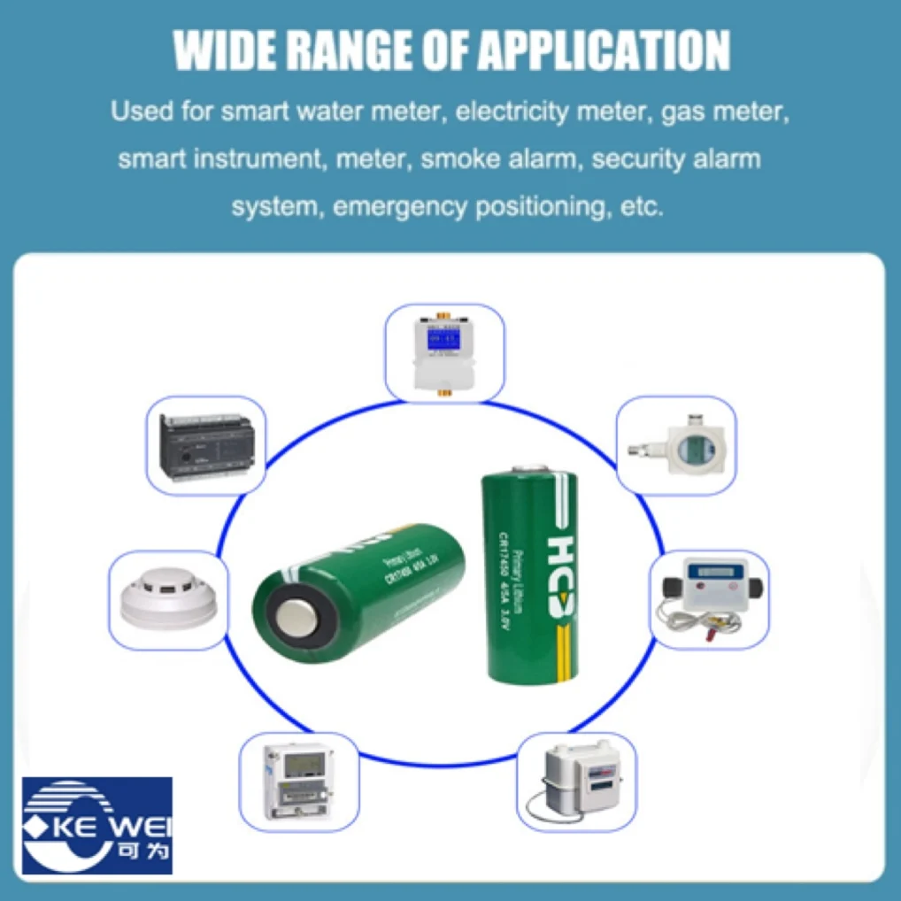 3V CR17450 4/5A lithium manganese column Battery water meter Heating meter Water meter RAM memory PLC Battery